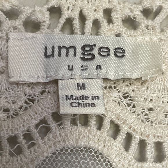 Umgee Open Front Lace Fringe Cardigan Boho Cottagecore | Size M - Picture 10 of 11